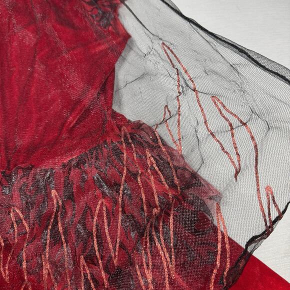 Spirit Girl's Dark Devil Halloween Costume Firey Red Dress & Cape Child Size XL - Picture 7 of 10